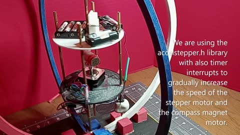 Accelstepper Nema17 Gradually Increasing Speed in Compass Magnet Motor