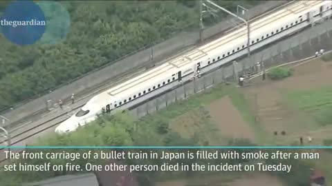 Japanese bullet-train evacuated after man sets himself on fire