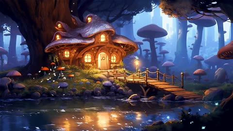 Magical Mushroom House 🍄 Night Ambience | Restful Sleep, Relax