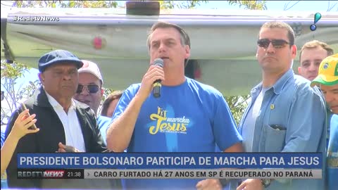 Bolsonaro participa de Marcha para Jesus e diz que está honrando promessas