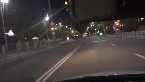 Hometown streets at night time lapse