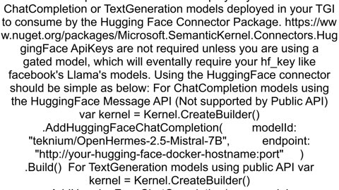 Loading a Huggingface Model with Microsofts Semantic Kernel in C VBNET