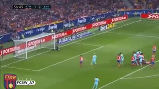 El tiro libre del Leo Messi vs Atletico Madrid