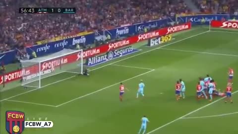 El tiro libre del Leo Messi vs Atletico Madrid