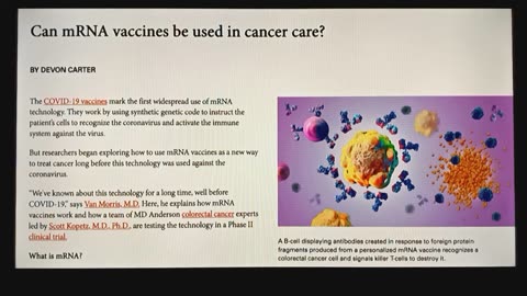 Covid Vaccines Being Pulled For MRNA Cancer Vaccines
