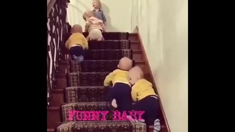 Watch these Cute babies Climbing Up the stairs 😍😍😍😂😂😂
