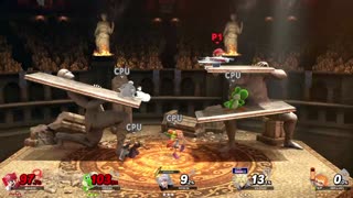 Mario Vs Yoshi Vs Robin Vs Cloud Vs Inkling On the Arena Ferox Stage (Super Smash Bros Ultimate)