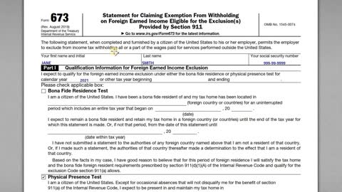 How to Complete IRS Form 673 for a U.S. Expat Living Abroad