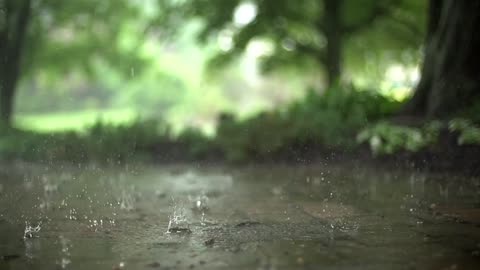 "Dancing Raindrops: Serenity in Slow Motion"