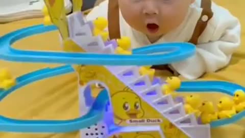 Cute baby plays