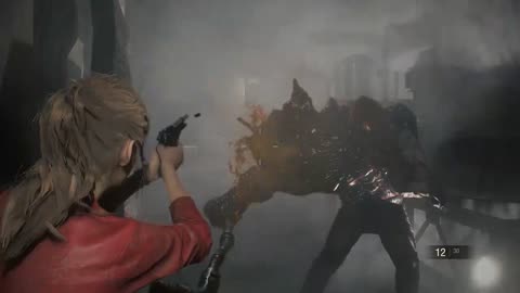 Resident Evil 2 Claire A 05_ G1 boss (William Birkin fight)_ Sherry _ Lickers