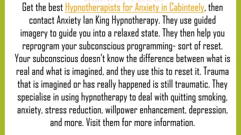 Get the best Hypnotherapists for Anxiety in Cabinteely