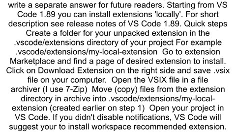Is it possible to install and enable workspace extensions in VSCode with the vscode folder