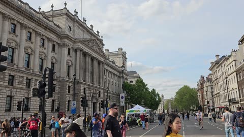 UK London City Street Walking and Big Ben 4K