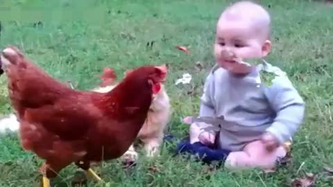 kids playing with animals so cutely