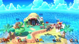 Bowser and Link vs Bowser and ROB and Bowser on Tortimer Island (Super Smash Bros Ultimate)