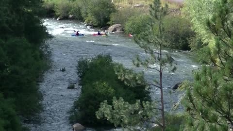Kayaks on the South Platte River