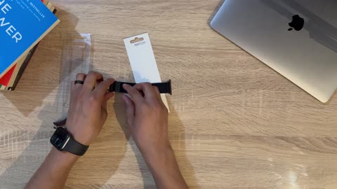 unboxing my new black metal Apple Watch band ASMR