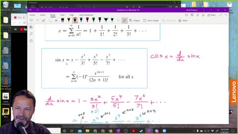 Calculus 2 - Section 11-10 - Class Example of finding Series for cosx