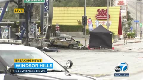 5 killed when speeding car runs red light at Windsor Hills, Calif. intersection | ABC7