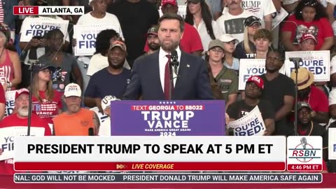 Sen. J.D. Vance Takes the Stage at President Trump Rally in Atlanta - 8/3/24