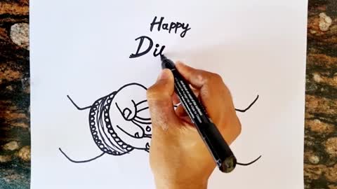 How to draw Diwali drawing // Easy Diwali Drawing