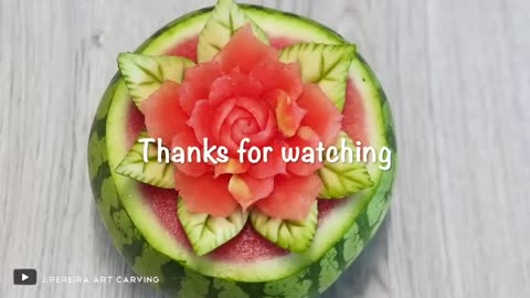 Beautiful flowers and simple design watermelon carving | fruit carving