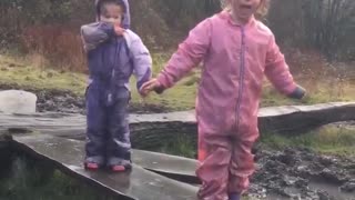 Slippery Mud Leads to Unexpected Splash