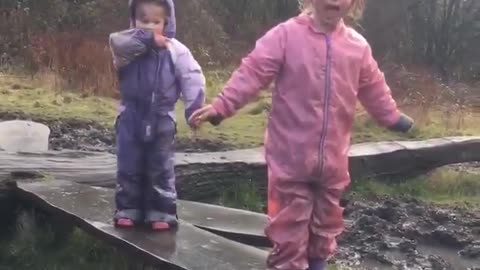 Slippery Mud Leads to Unexpected Splash