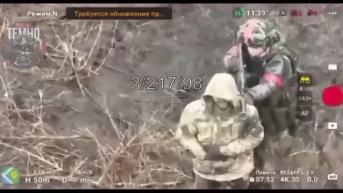 Russian Soldier uses Ukranian Soldier as a Literal Human Sheild