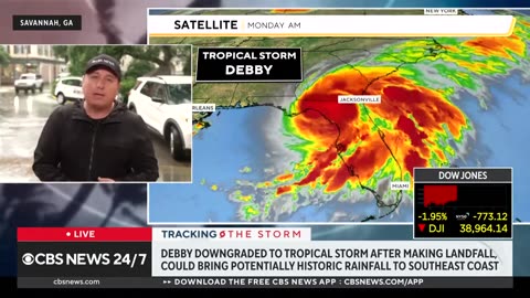 Tropical Storm Debby threatens Savannah, Georgia