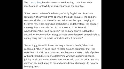 9th Circuit Rules American's Have No Right To Carry Firearms Open Or Concealed
