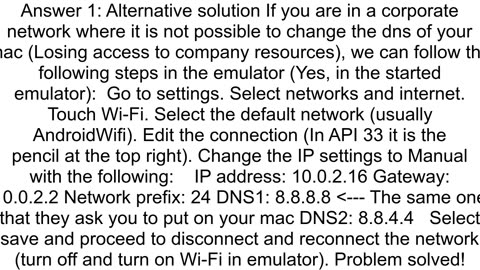 InternetWifiMobileData not working on android emulator MacOS M1