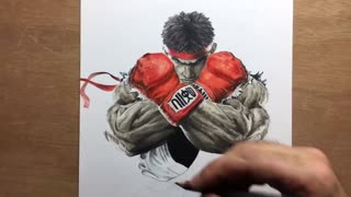02 Drawing Ryu - Street Fighter Timelapse