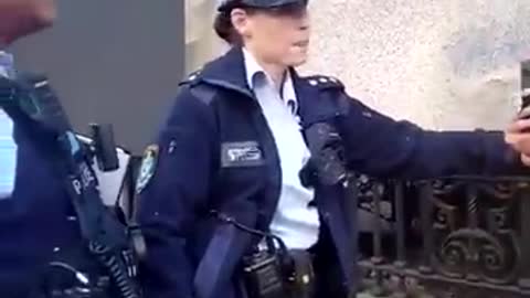 NSW, Australia: A young mother is arrested by communist police for simply protesting!!