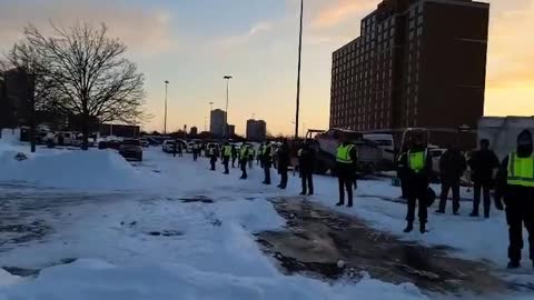 UN troops in cop uniforms at 302 Coventry Rd Feb 20, 2022