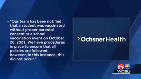 LOUISIANA HIGH SCHOOL CAUGHT INJECTING CHILDREN WITH COVID-19 SHOTS WITHOUT PARENTAL KNOWLEDGE !!