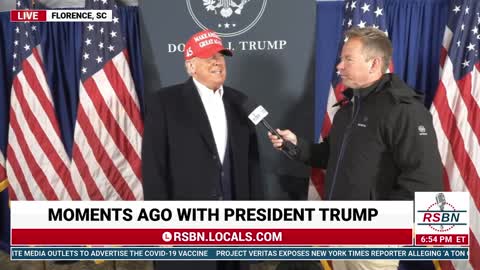 President Donald J. Trump Speaks with RSBN's Brian Glenn In Florence SC 3/12/22