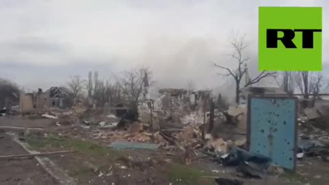 Ukraine War - RT film crew visit the destroyed areas of Popasnaya.