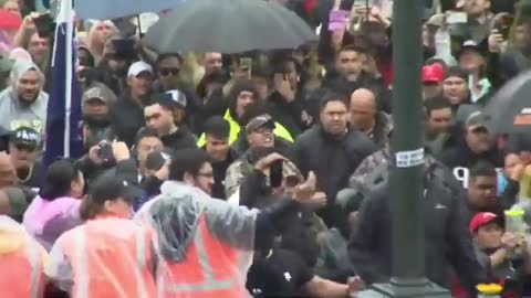 NEW ZEALAND PROTESTORS CHANT FOR FREEDOM