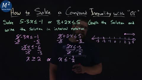 How to Solve a Compound Inequality with "or" | Part 1 of 2 | Minute Math