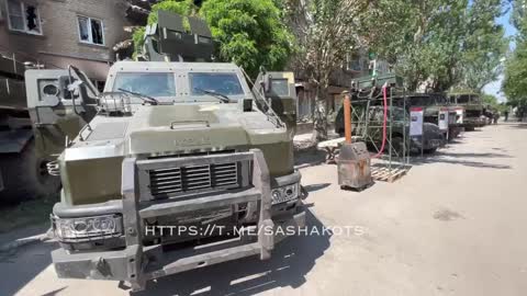 Captured Ukraine Tanks and BMPs