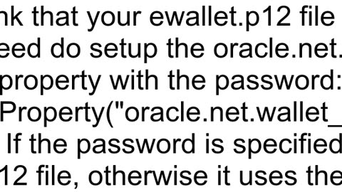 JDBC oracle wallet connection