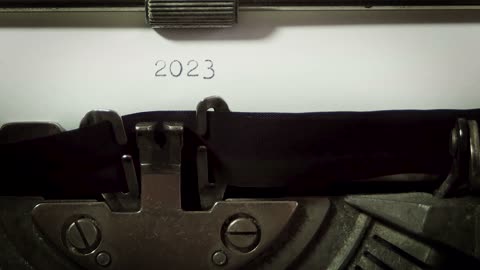 2033 is typed with an old typewriter