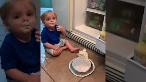 Look at the babies getting ready in the fridge| video of funny babes