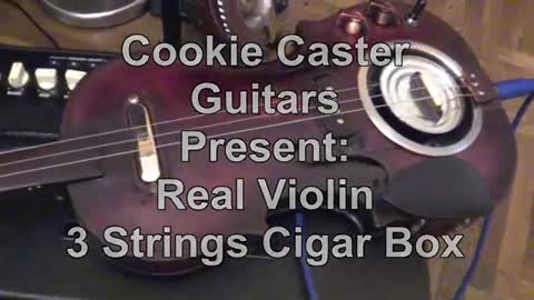 Cookie Caster Real Violin Cigar Box