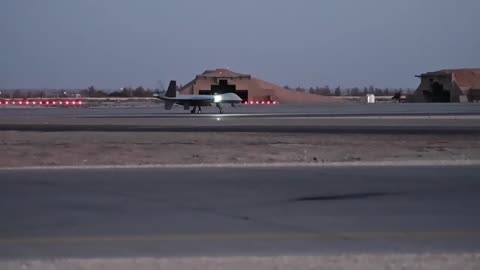 MQ-9 Reaper drone takes off from an undisclosed location