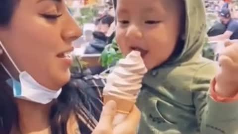 child eating ice cream