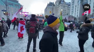 Freedom Convoy supporters dance to Gangnam Style as the dance party continues