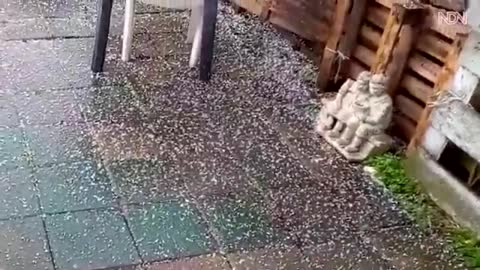 Incredible hail storm fell across the central parts of German